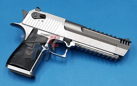 Cyber Gun(WE) Full Metal Desert Eagle L6 .50AE Gas Blow Back Pistol (Silver) - Click Image to Close